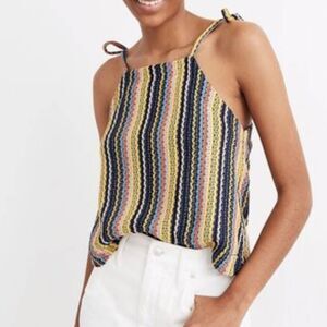 NWT Madewell Rainbow Crochet Stripe Texture Tank Medium